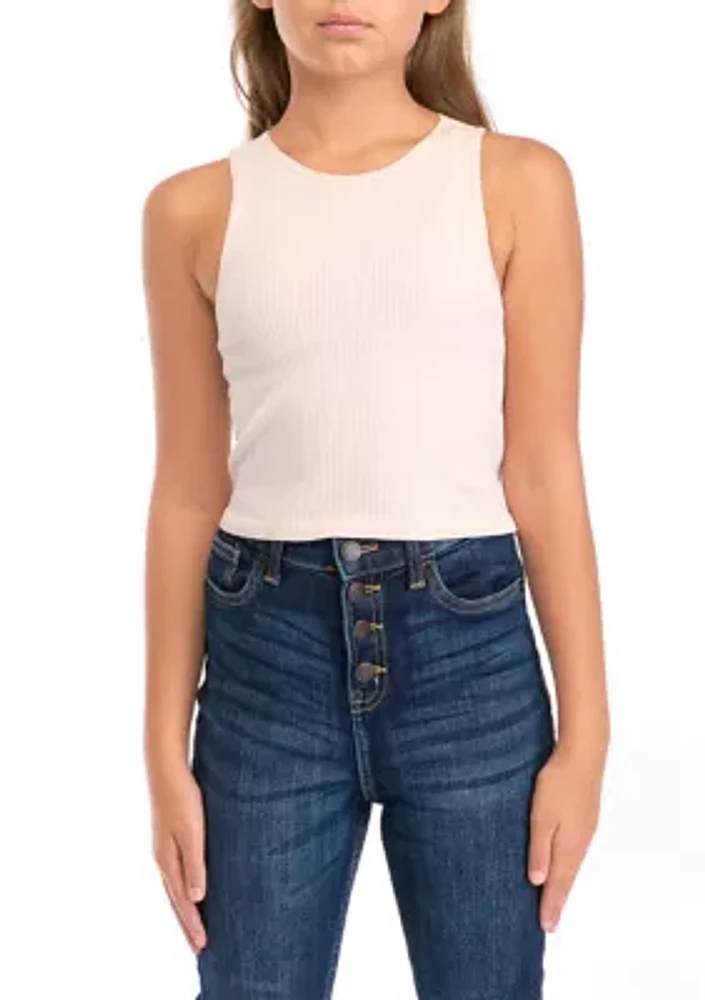 Girls 7-16 Cropped Seamless Tank Top