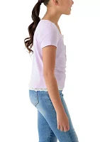 Girls 7-16 Solid Lace Top