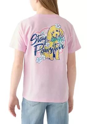Girls 7-16 Stay Pawsitive Graphic T-Shirt