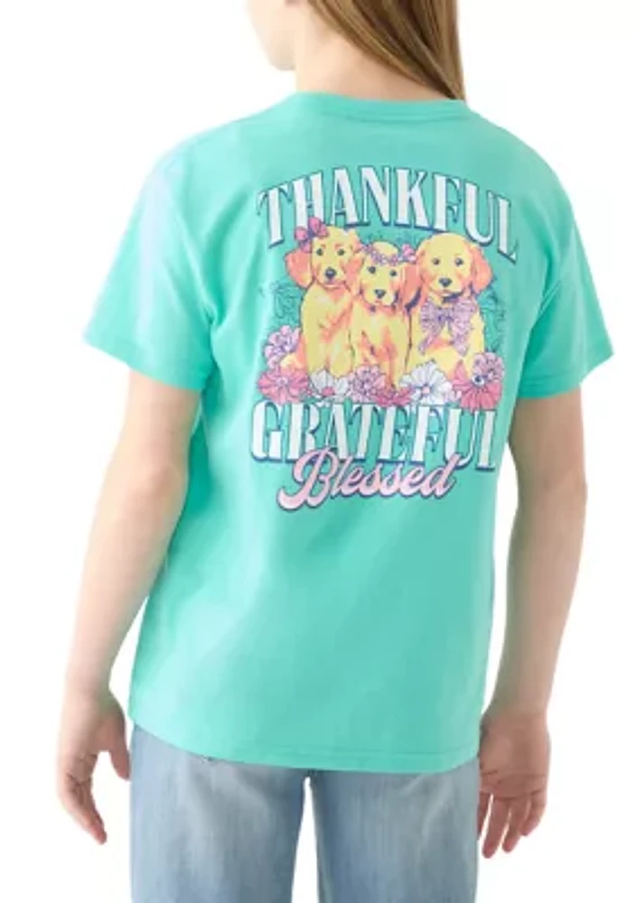 Girls 7-16 Thankful Grateful Graphic T-Shirt