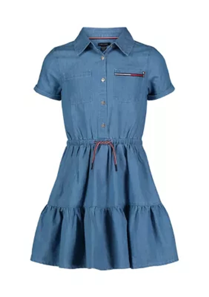 Girls 7-16 Denim Shirtdress
