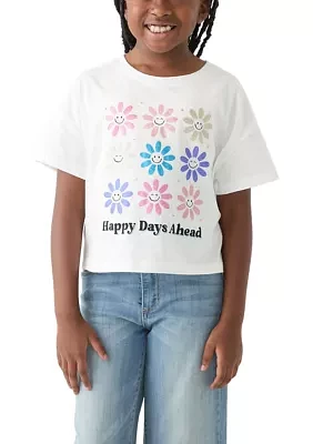 Girls 7-16 Drop Shoulder Happy Days Ahead Graphic T-Shirt