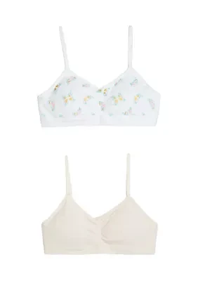 Girls 7-16 Ruched Cropped Bra - 2 Pack