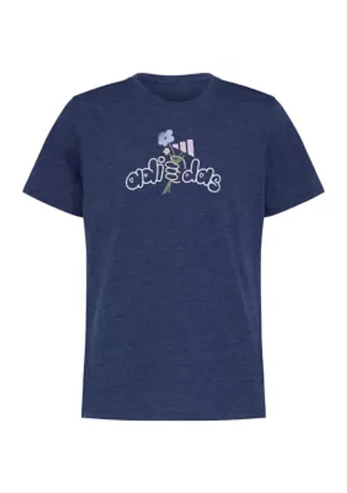 Girls 7-16 Short Sleeve Regular Fit Heather T-Shirt - Extended
