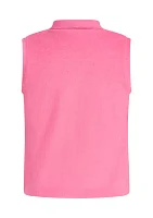 Girls 7-16 Sleeveless Terry Cloth Polo Tank Top