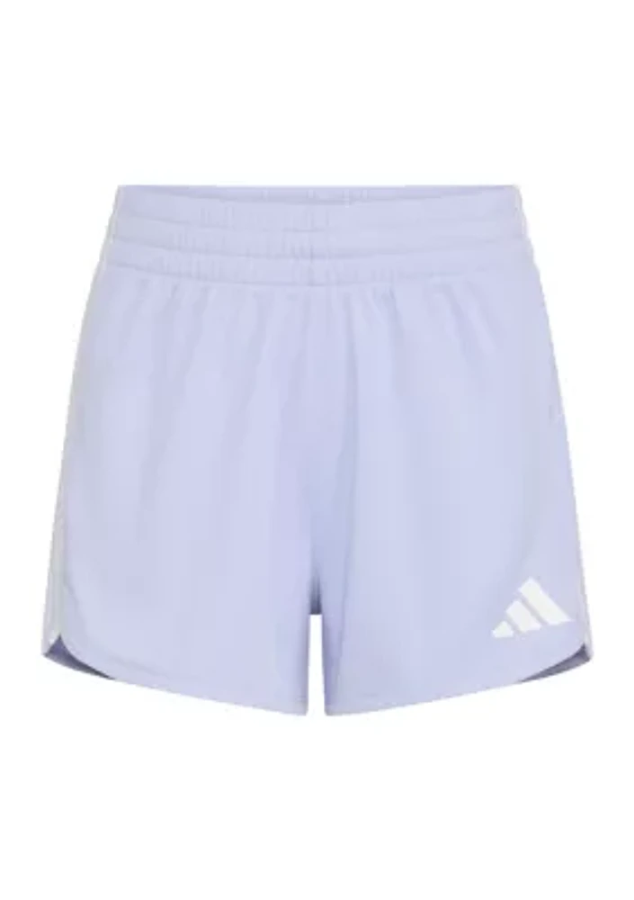 Girls 7-16 Elastic Waistband 3-Stripe Pacer Mesh Shorts