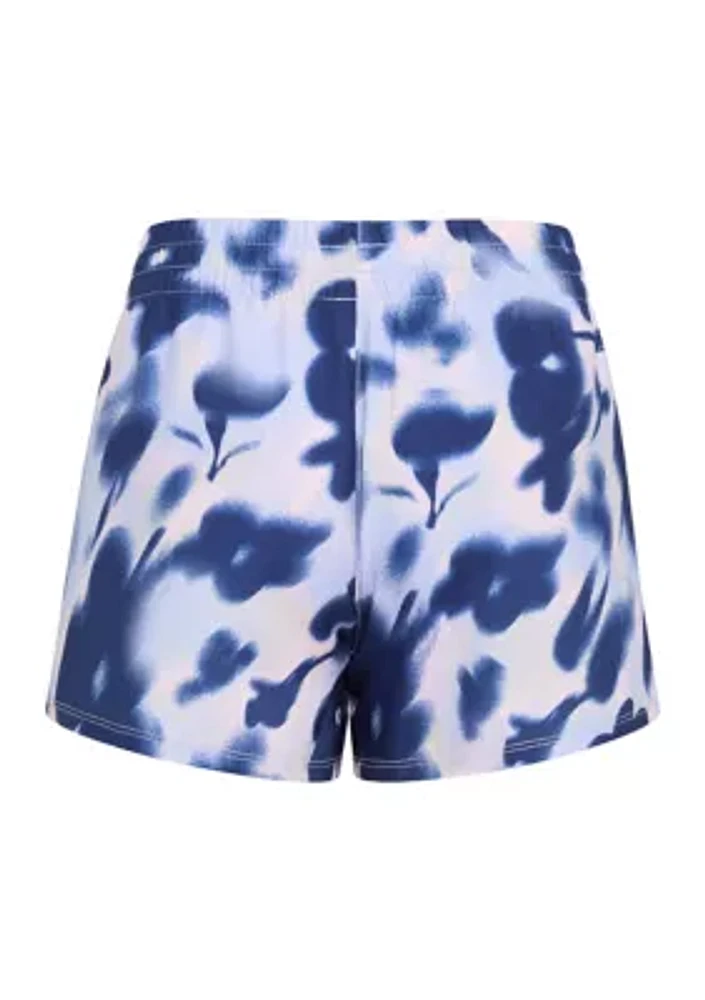 Girls 7-16 Elastic Waistband Printed Woven Pacer Shorts