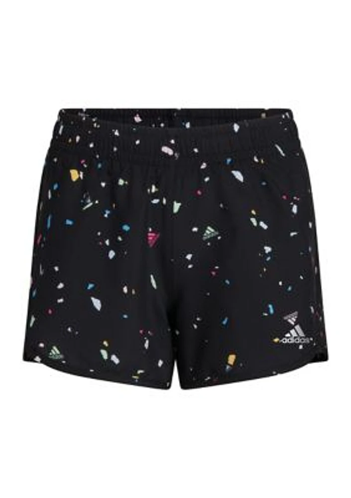 Girls 7-16 Elastic Waistband Printed Retro Woven Shorts