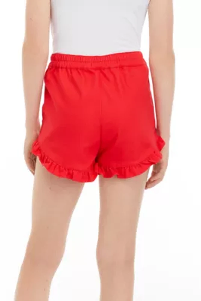 Girls 7-16 Stretch Twill Ruffle Shorts
