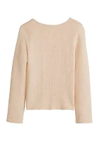 Girls 4-6x Seamless Waffle Knit Top