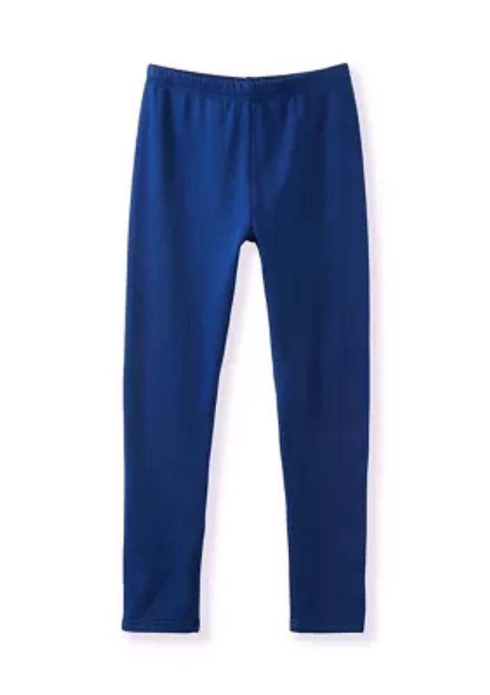 Girls 7-16 Solid Fleeced Lined Leggings