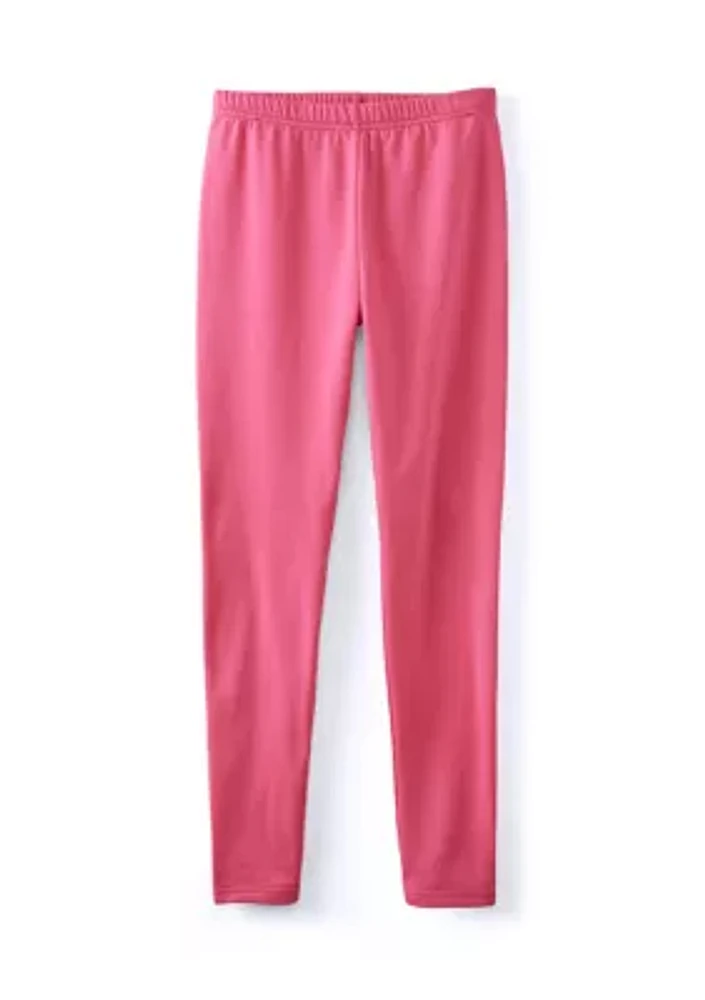 Girls 7-16 Solid Fleeced Lined Leggings