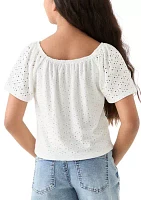 Girls 7-16 Eyelet Bow Top