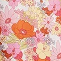 Girls 7-16 Ruched Top and Floral Printed Pants with Scrunchie