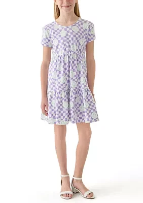 Girls 7-16 Checker Print Dress