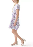 Girls 7-16 Checker Print Dress