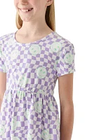 Girls 7-16 Checker Print Dress