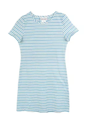 Girls 7-16 Blue Stripe Dress