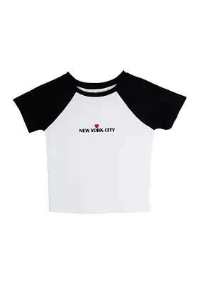 Girls 7-16 NYC Raglan T-Shirt