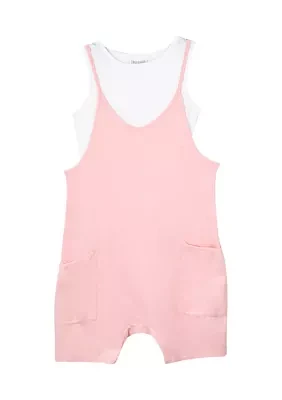 Girls 7-16 Pink Knit Romper