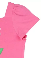 Girls 7-16 Square Neck Flower Top