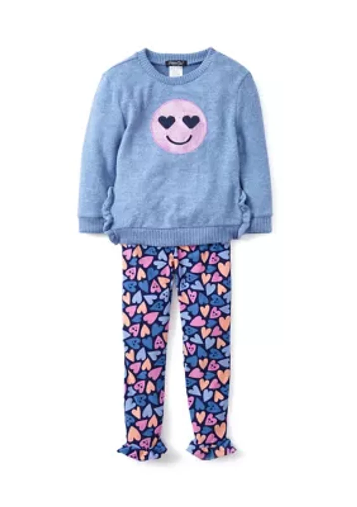 Girls 4-6x Smile Graphic Sweatshirt and Leggings Set