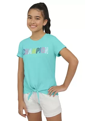 Girls 7-16 Tie Front Graphic T-Shirt