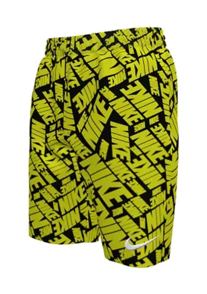 Boys 8-20 Tossed Block 7" Volley Swim Shorts