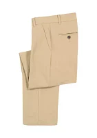 Boys 8-20 Flat Front Husky Stretch Solid Performance Pants