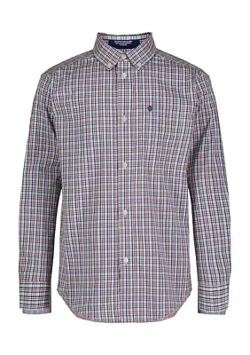 Boys 8-20 Long Sleeve Stretch Knotting Hill Plaid Shirt