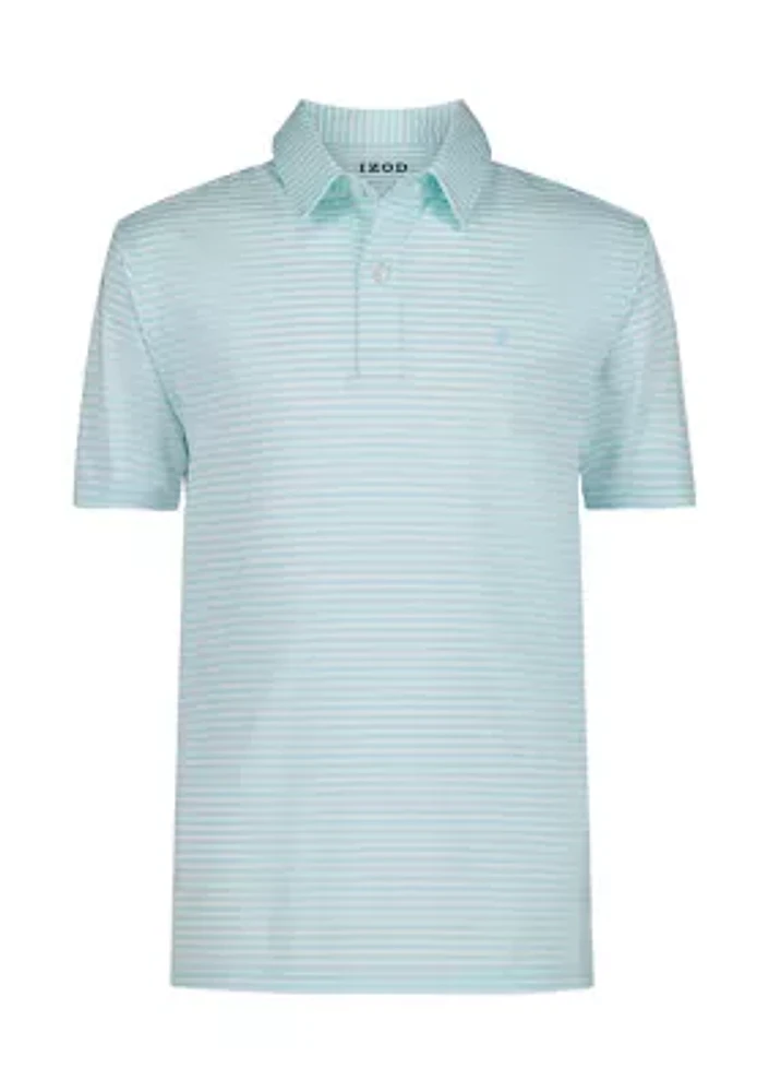 Boys 8-20 Short Sleeve Greenie Stripe Performance Polo Shirt