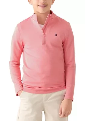Boys 8-20 Long Sleeve Feeder Stripe 1/4 Zip Pullover