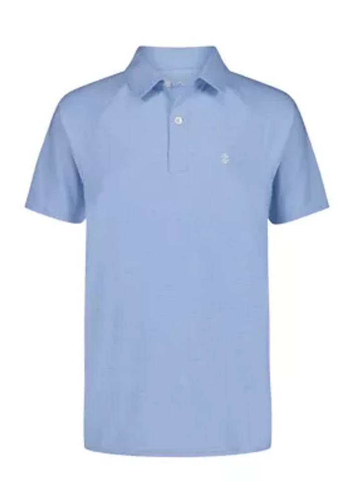 Boys 8-20 Husky Raglan Marled Performance Polo Shirt
