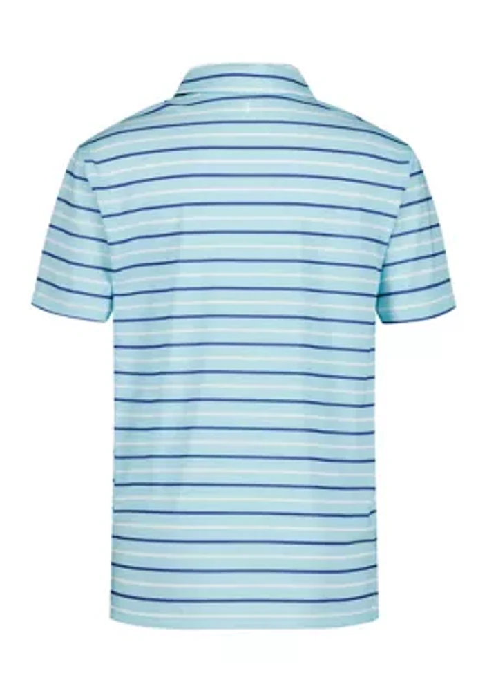 Boys 8-20 Short Sleeve Caddie Stripe Printed Performance Polo Shirt