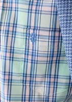 Boys 8-20 Long Sleeve Yarn Dyed Stretch Spring Plaid Shirt