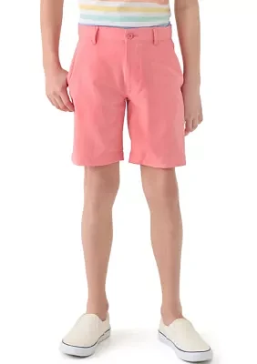 Boys 8-20 Flat Front Solid Stretch Performance Shorts
