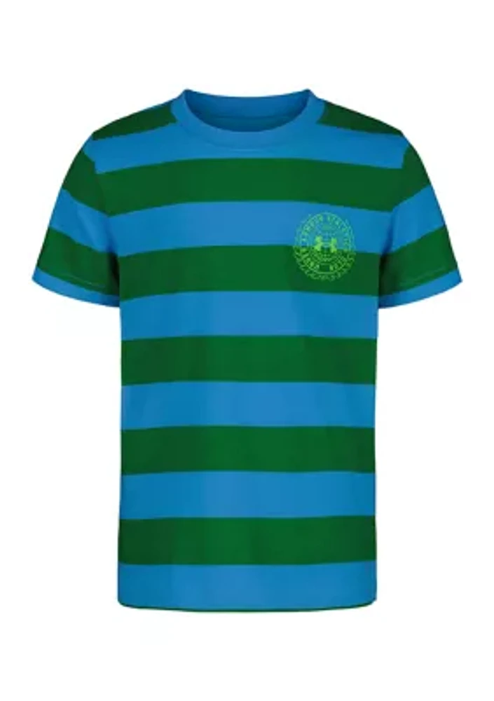 Boys 4-7 Stripe Printed Short Sleeve T-Shirt