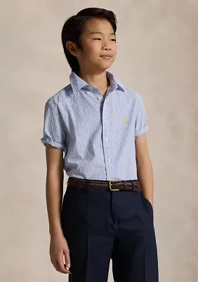Boys 8-20 Striped Seersucker Short-Sleeve Shirt
