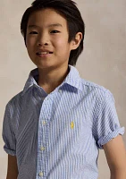 Boys 8-20 Striped Seersucker Short-Sleeve Shirt