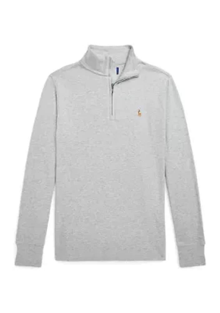 Boys 8-20 Cotton Interlock Quarter-Zip Pullover