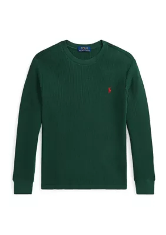 Boys 4-7 Waffle Knit Cotton Long Sleeve T-Shirt