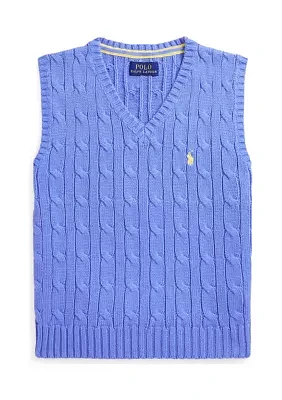 Boys 2-7 Cable Knit Cotton Sweater Vest