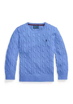 Boys 2-7 Cable Knit Cotton Sweater