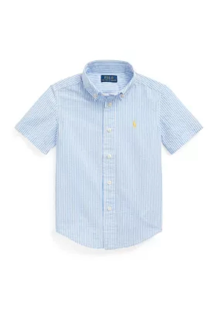 Boys 4-7 Striped Seersucker Short-Sleeve Shirt