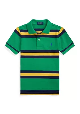 Boys 2-7 Striped Cotton Mesh Polo Shirt
