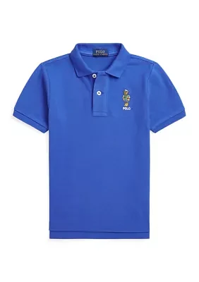 Boys 2-7 Polo Bear Cotton Mesh Shirt
