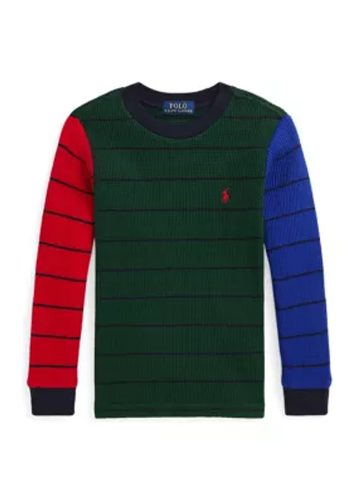 Boys 2-7 Waffle Knit Cotton Long Sleeve T-Shirt