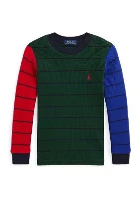Boys 2-7 Waffle Knit Cotton Long Sleeve T-Shirt