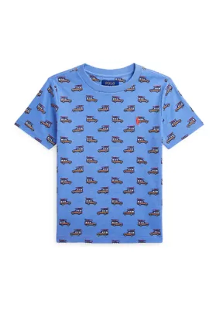 Boys - Car Printed Cotton Jersey T-Shirt