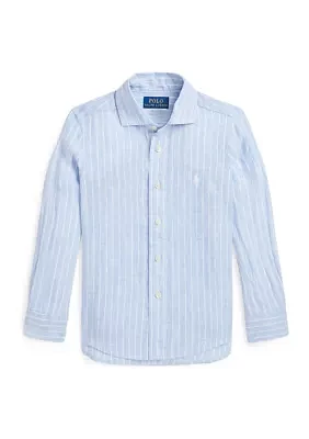 Boys 2-7 Striped Linen Shirt